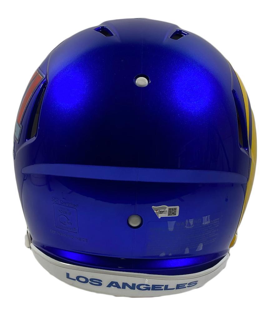 MATTHEW STAFFORD Autographed Los Angeles Rams Super Bowl LVI Champs Logo Speed Authentic Helmet FANATICS