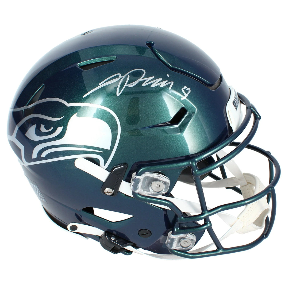 Jadarian Price Autographed Seattle Seahawks Green Chrome Rivalries Speedflex Authentic Helmet Beckett Witnessed