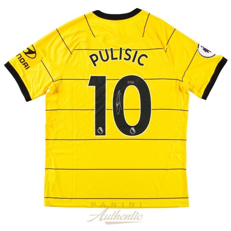 CHRISTIAN PULISIC Autographed Chelsea FC Yellow 2021-22 Authentic Away Jersey PANINI