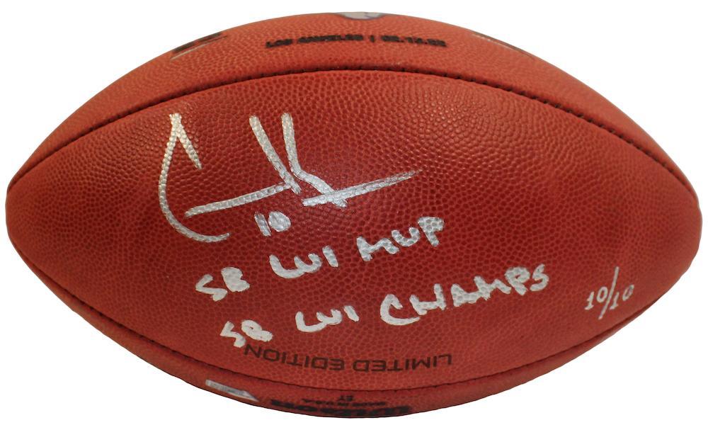COOPER KUPP Autographed/Multi-Inscribed Los Angeles Rams SB LVI Champions Logo Wilson Duke Authentic Football FANATICS LE 10/10