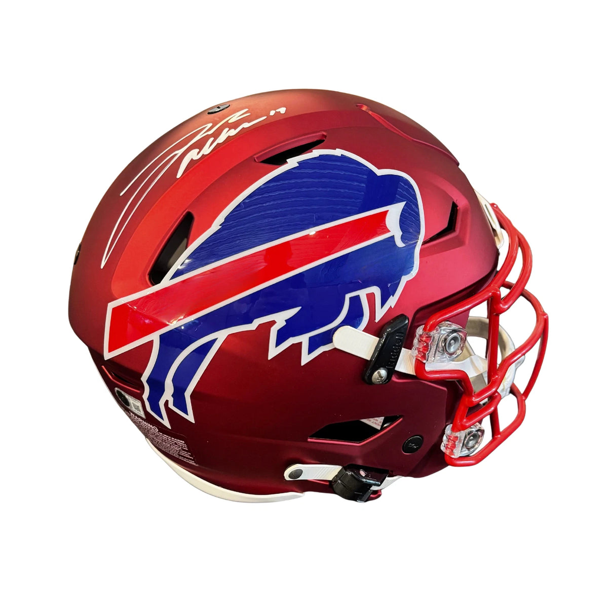Josh Allen Autographed Buffalo Bills Red Exclusive Highmark Stadium Inaugural Season Speedflex Authentic Helmet Beckett Witnessed