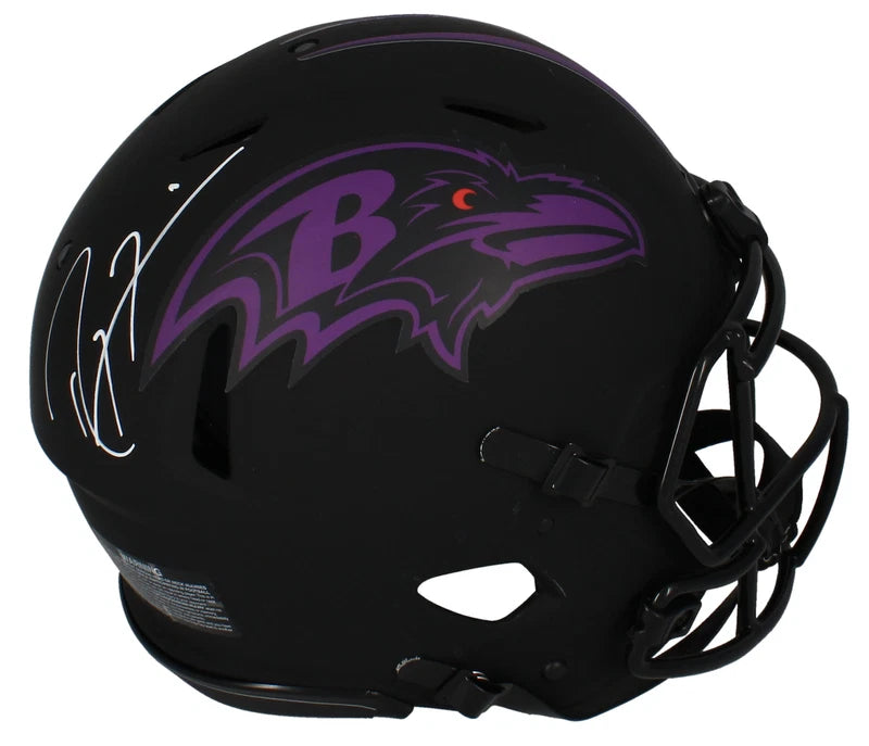 Ray Lewis Autographed Baltimore Ravens Eclipse Speed Authentic Helmet Beckett Witnessed