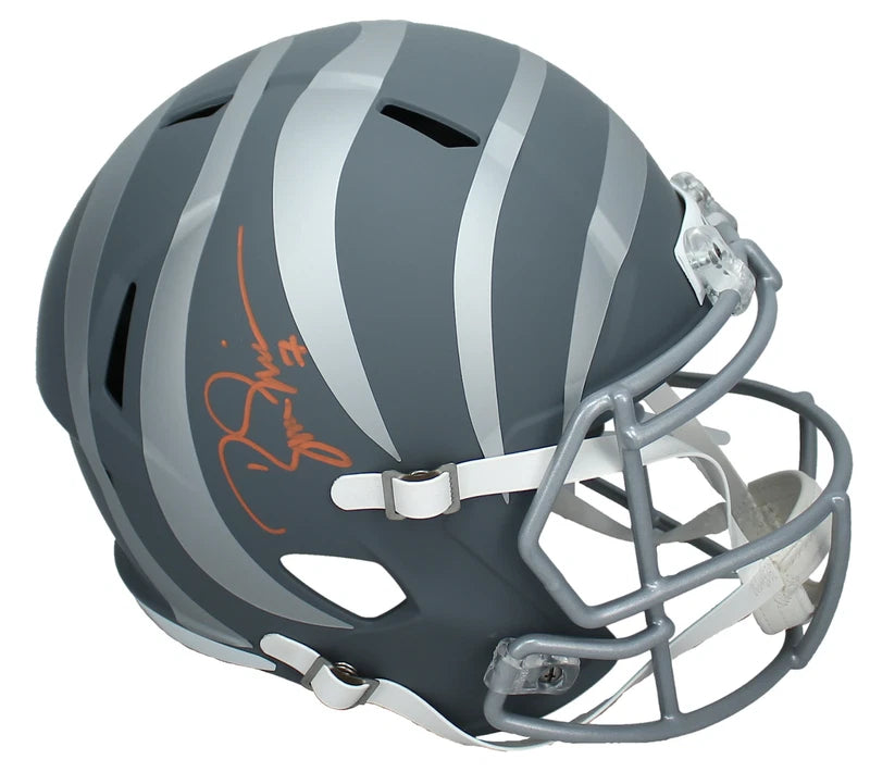 Boomer Esiason Autographed Cincinnati Bengals Slate Speed Full Size Helmet Beckett Witnessed