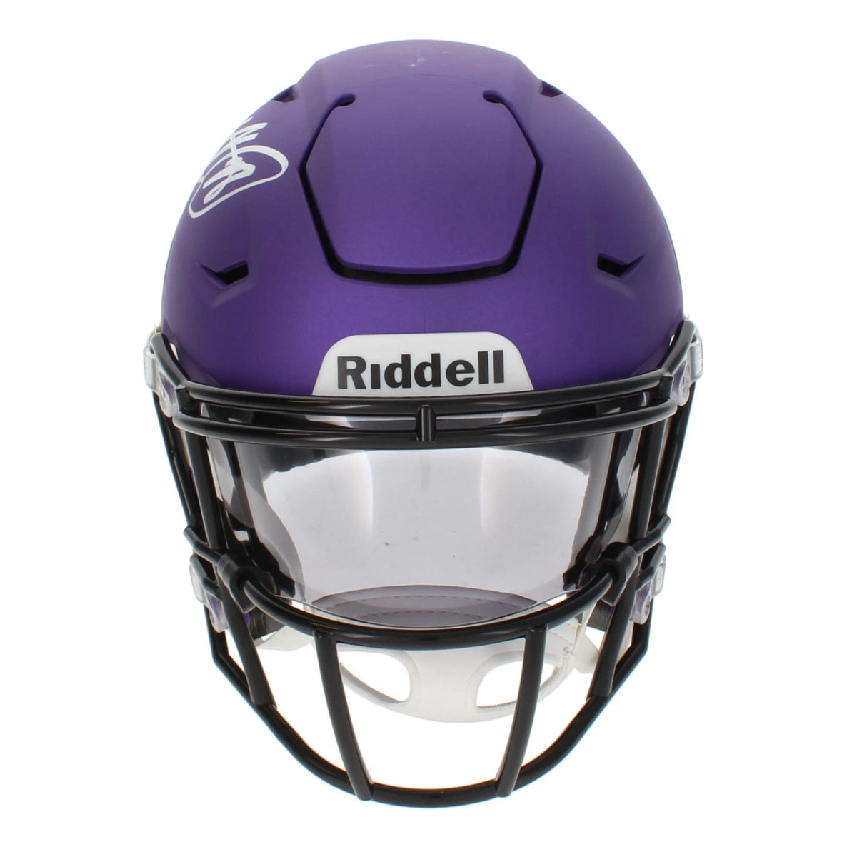 Adrian Peterson Autographed (in Silver) Minnesota Vikings Speedflex Midi Helmet Beckett Witnessed