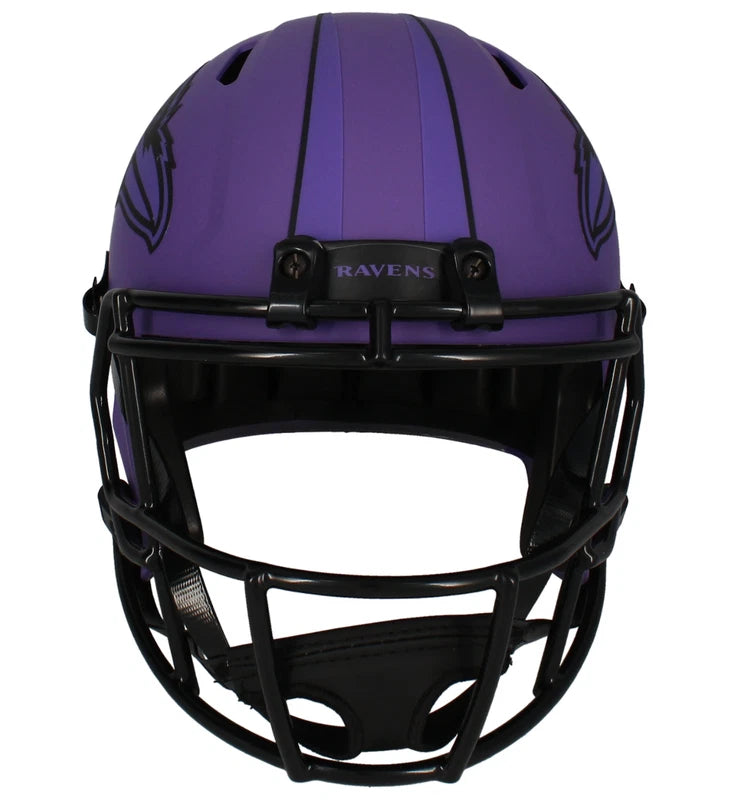 Ray Lewis Autographed Baltimore Ravens RAVE Speed Full Size Helmet Beckett Witnessed