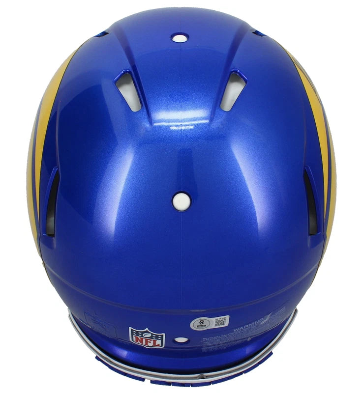 Kyren Williams Autographed Los Angeles Rams Speed Authentic Helmet with Gold Visor & 3D Bumpers Beckett Witnessed