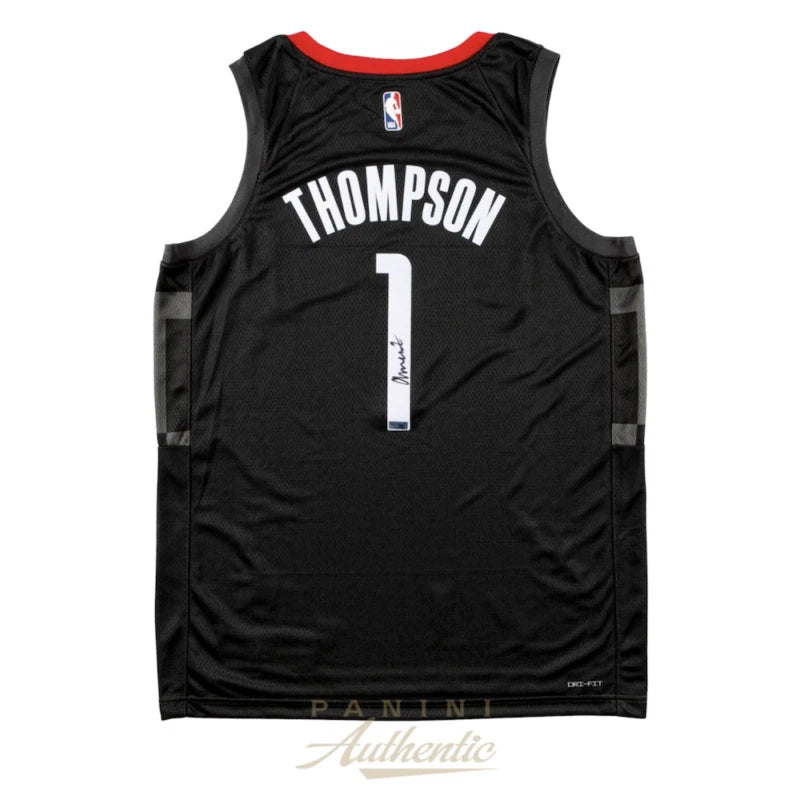 Amen Thompson Autographed Houston Rockets Black Jordan Brand Statement Edition Swingman Jersey Panini