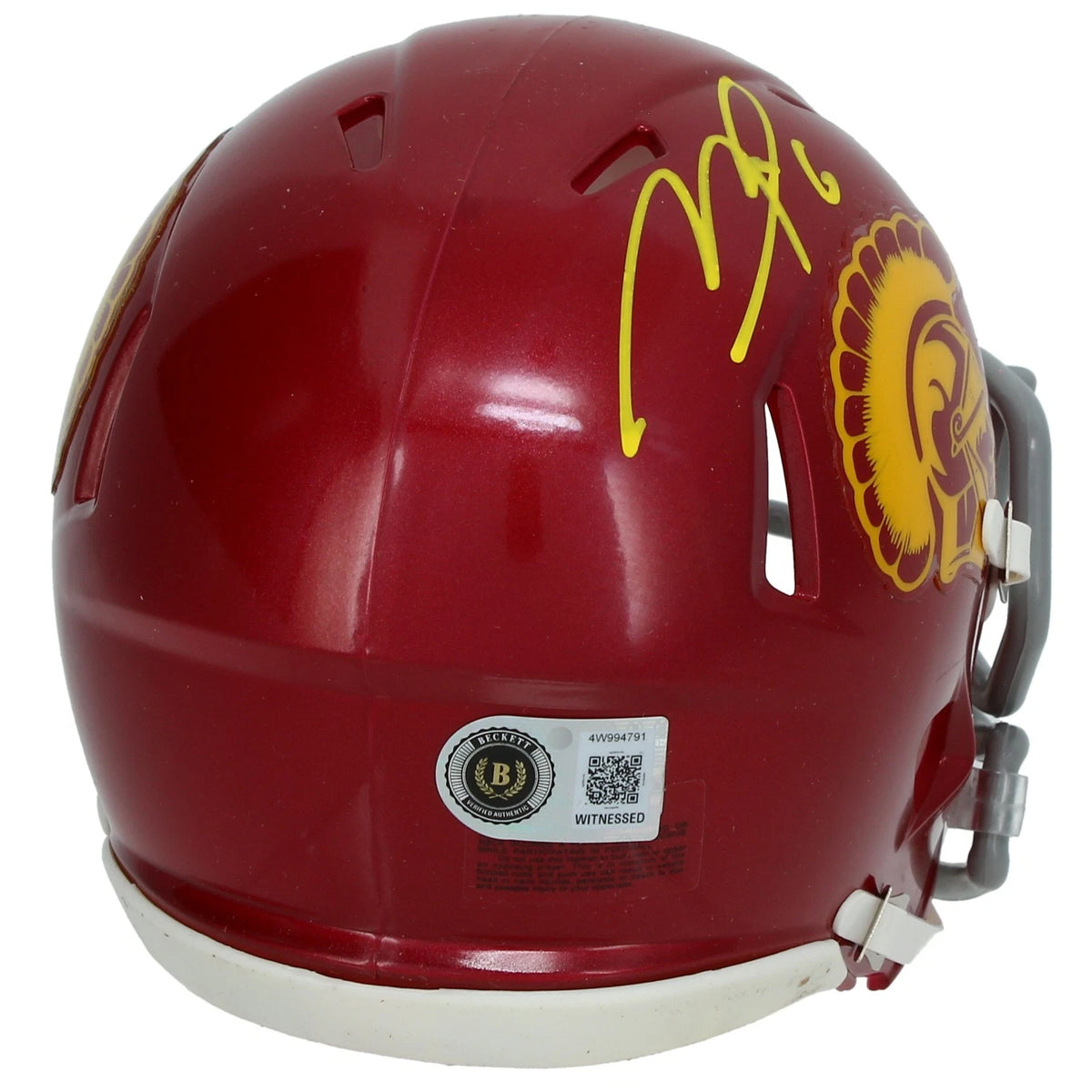 Makai Lemon Autographed USC Trojans Speed Mini Helmet Beckett Witnessed