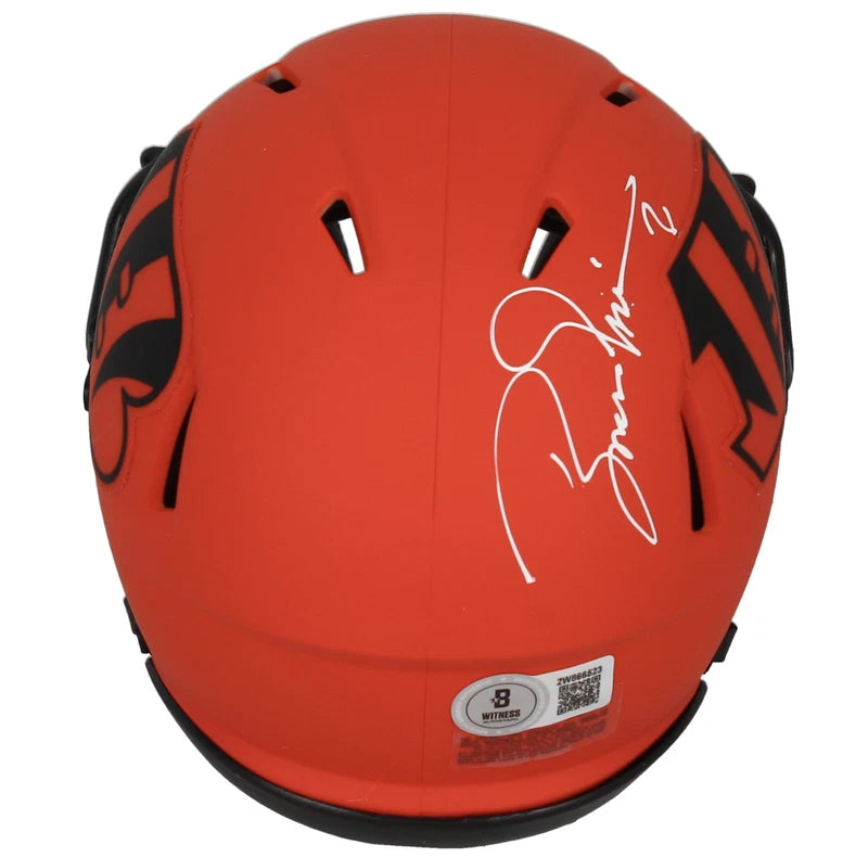 Boomer Esiason Autographed Cincinnati Bengals RAVE Speed Mini Helmet Beckett Witnessed