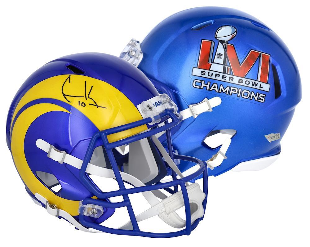 COOPER KUPP Autographed Los Angeles Rams SB LIV Champions Logo Speed Full Size Helmet FANATICS