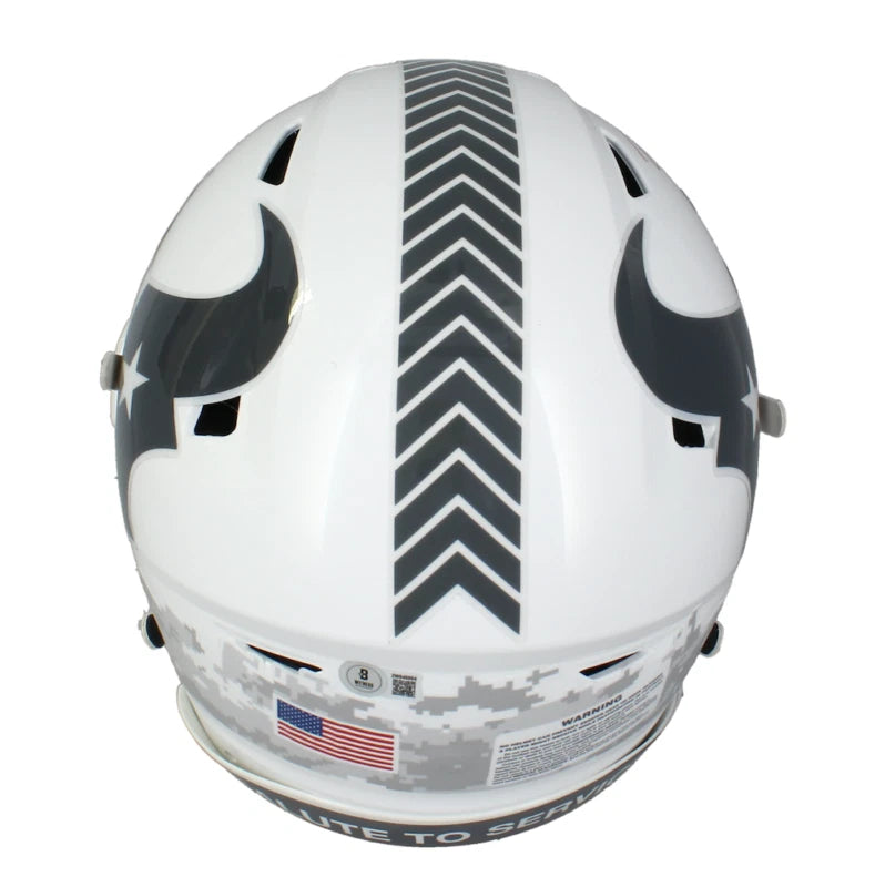 Dalton Schultz Autographed Houston Texans 2024 Salute to Service Speedflex Authentic Helmet Beckett Witnessed