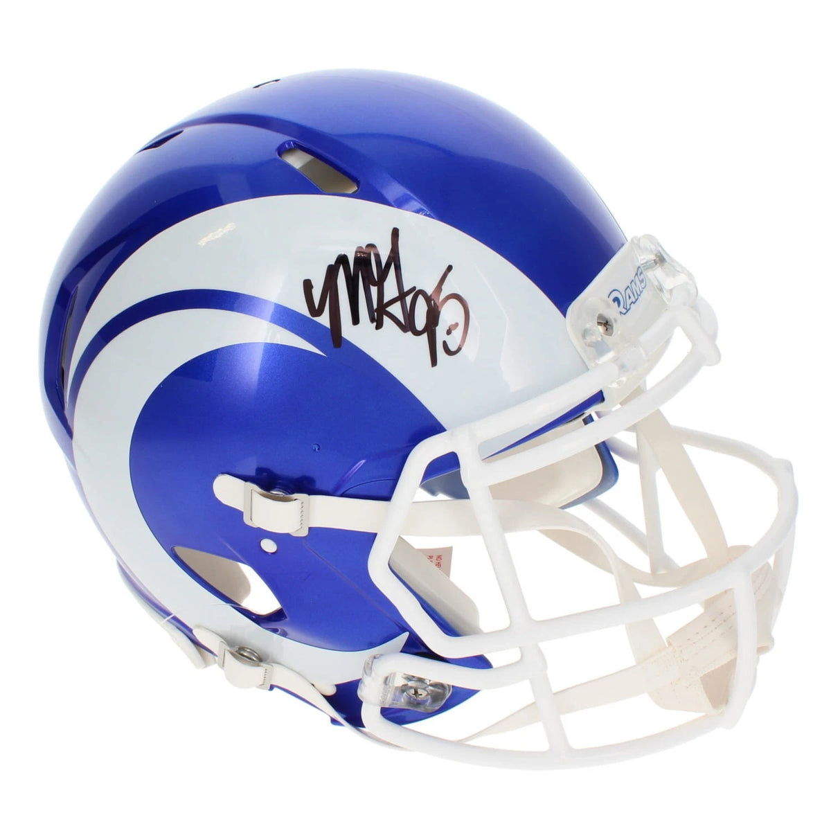 Myles Garrett Autographed Los Angeles Rams White 2026 Alternate Fearsome White Speed Authentic Helmet Beckett Witnessed