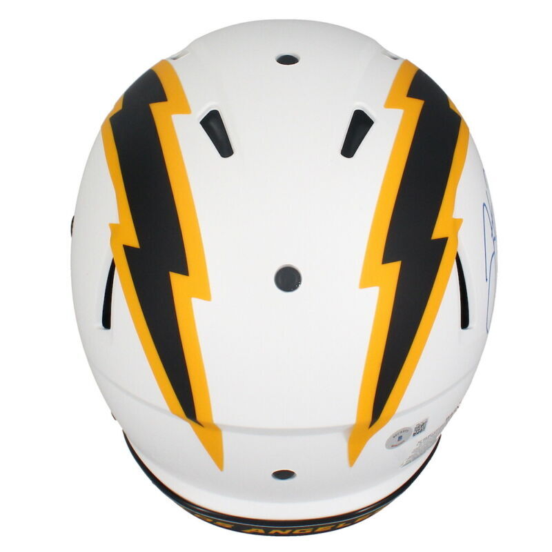 Justin Herbert Autographed/Inscribed "2020 NFL OROY" Los Angeles Chargers Speed Lunar Eclipse Authentic Helmet Beckett Witnessed