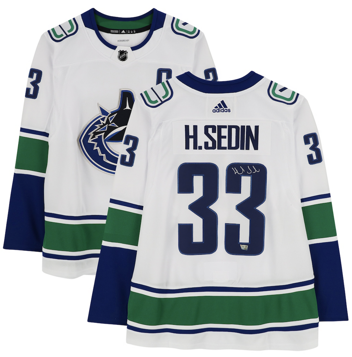 Henrik Sedin Autographed Vancouver Canucks White Adidas Authentic Jersey Fanatics