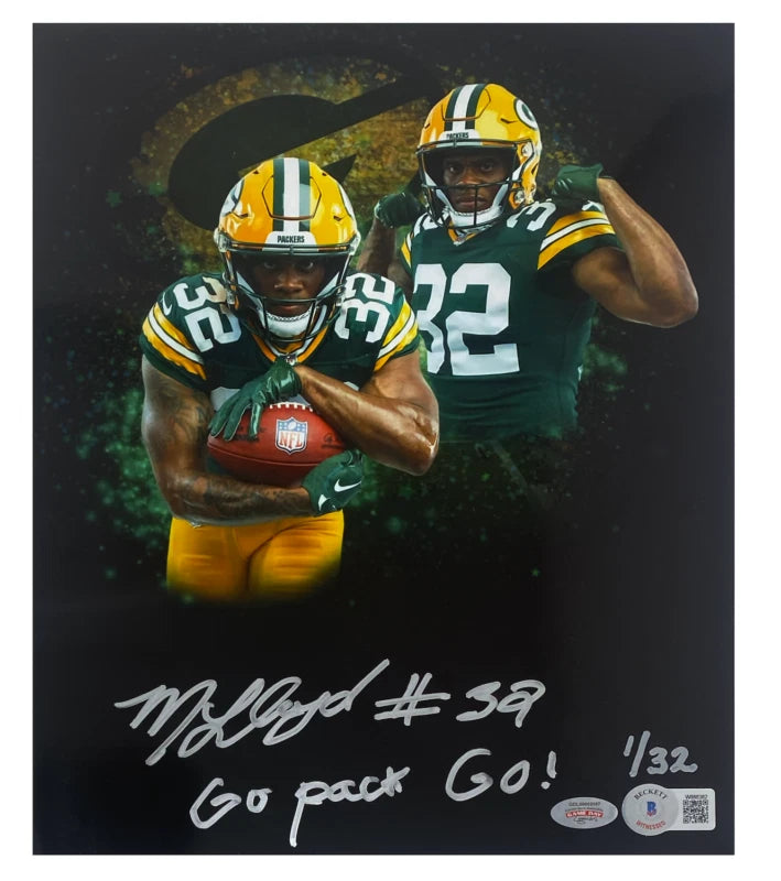 MarShawn Lloyd Autographed/Inscribed "Go Pack Go!" Green Bay Packers 8" x 10" Collage Photograph Beckett/GDL LE 1/32