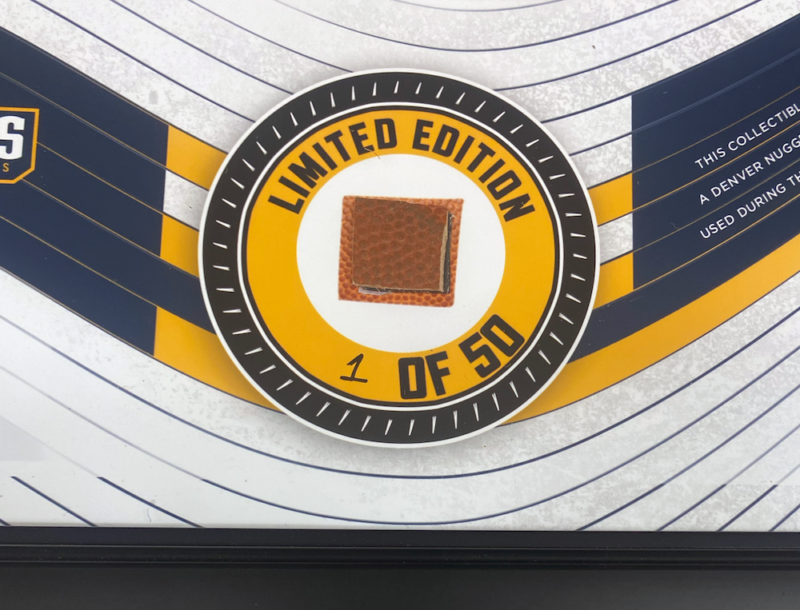 Denver Nuggets 2022-23 NBA Champs Framed 15" x 17" Game Used Basketball Collage LE 1/50