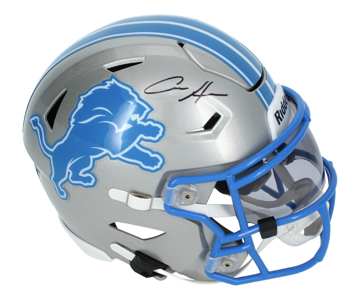 Aidan Hutchinson Autographed Detroit Lions Speedflex Midi Helmet Beckett Witnessed