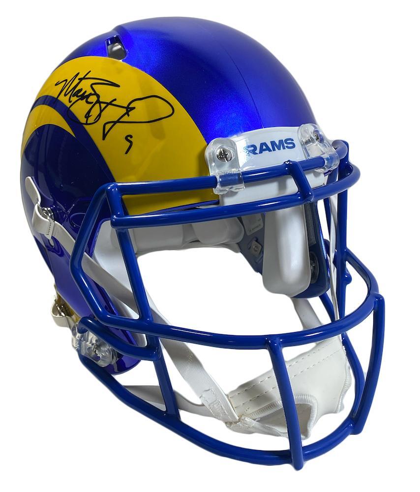 Matthew Stafford/Cooper Kupp Dual Autographed Los Angeles Rams SB LVI Champs Logo Authentic Helmet Fanatics