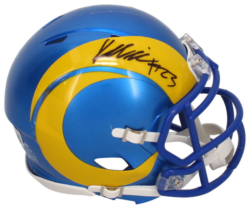 Kyren Williams Autographed Los Angeles Rams Speed Mini Helmet Beckett Witnessed