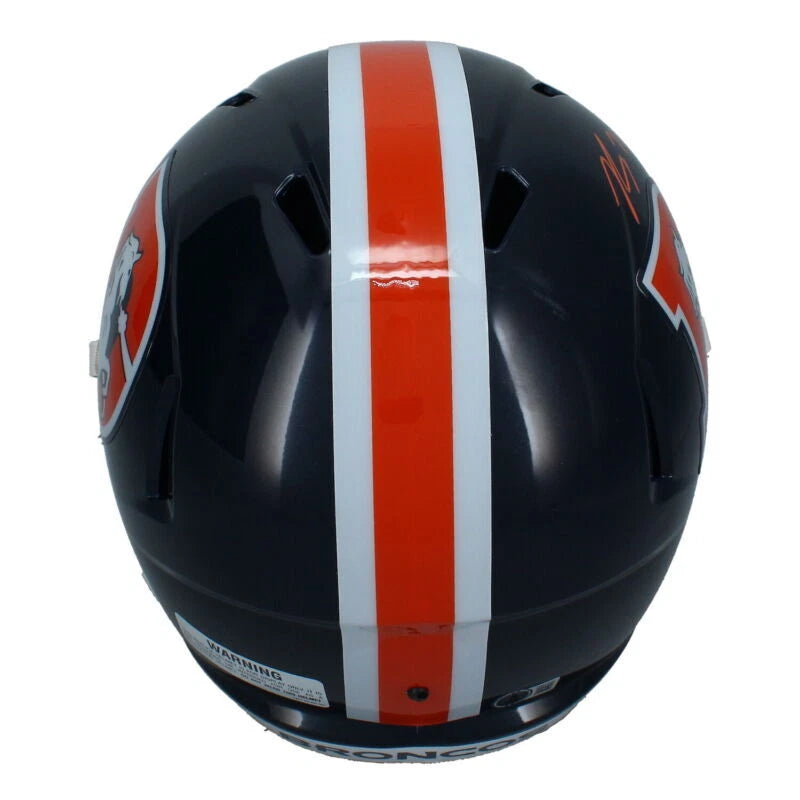 Bo Nix Autographed Denver Broncos 2023 Color Rush Speed Full Size Helmet Beckett Witnessed