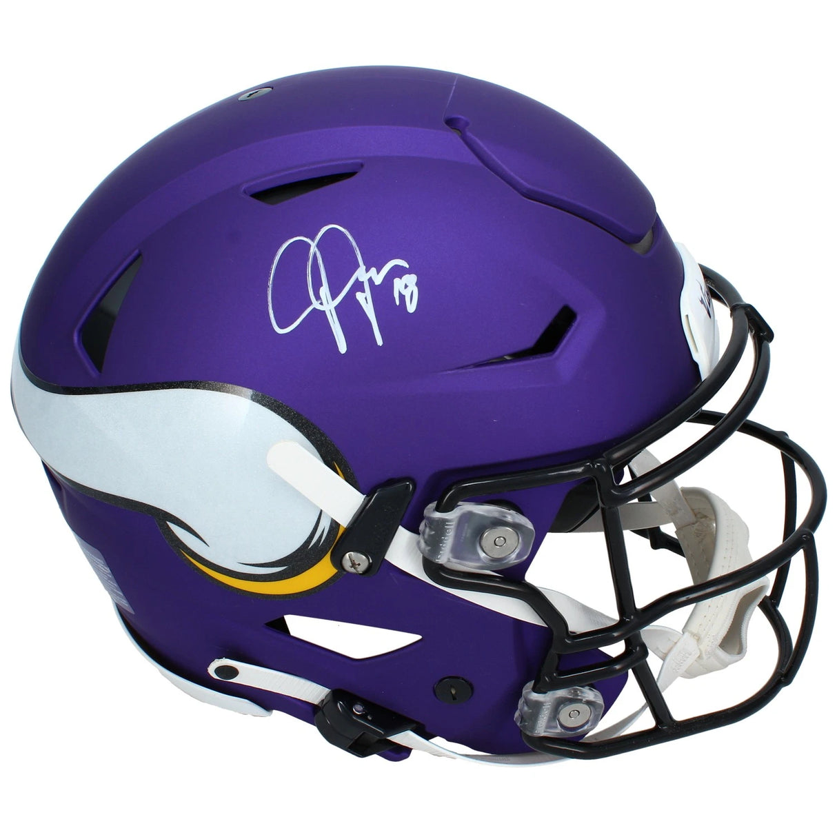 Justin Jefferson Autographed Minnesota Vikings Speedflex Authentic Helmet Beckett Witnessed