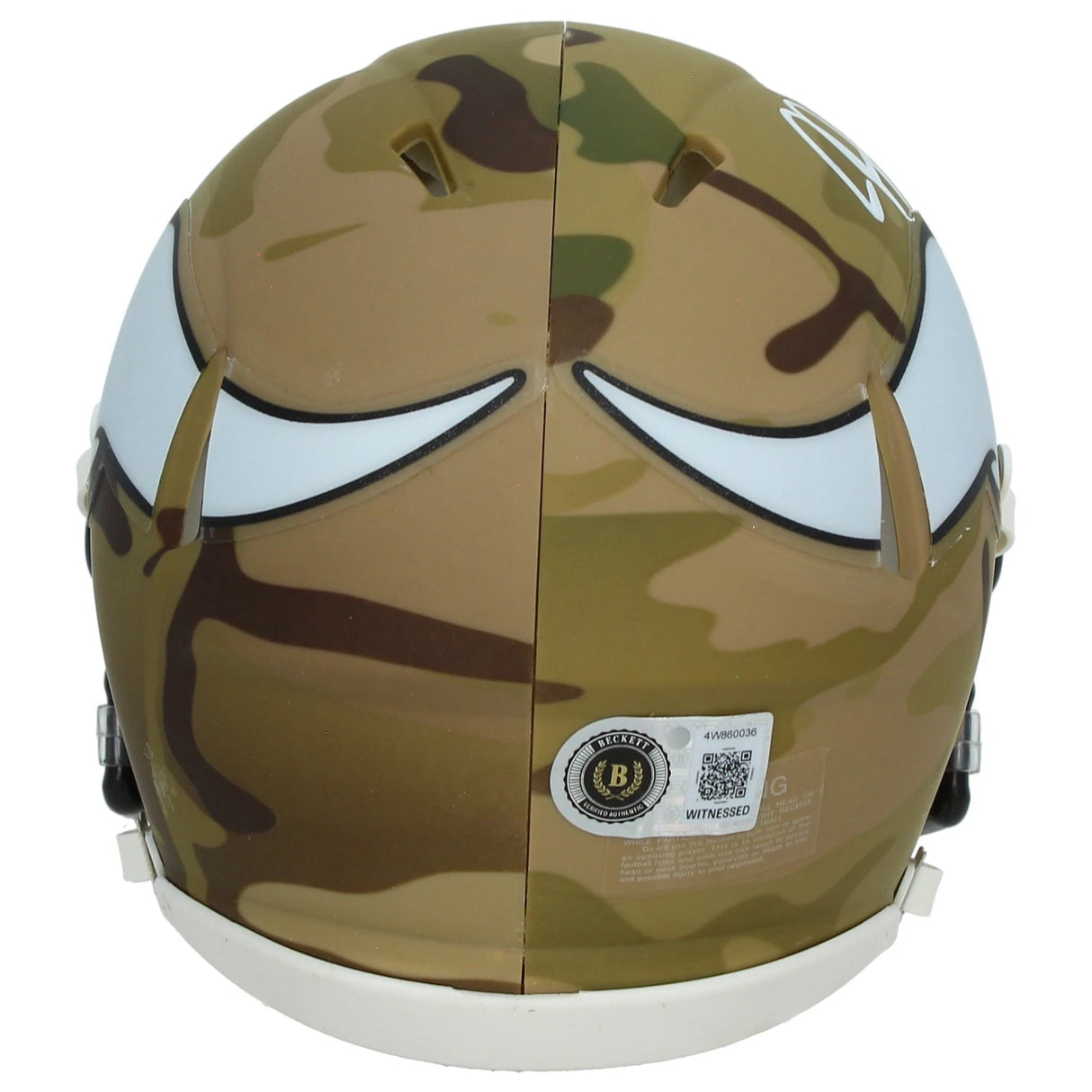 Justin Jefferson Autographed Minnesota Vikings CAMO Speed Mini Helmet Beckett Witnessed