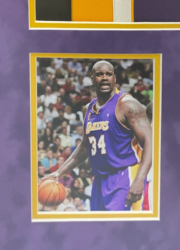 Shaquille O'Neal Autographed Los Angeles Lakers Custom Framed Purple 1999 Mitchell & Ness Authentic Jersey with Photos Fanatics