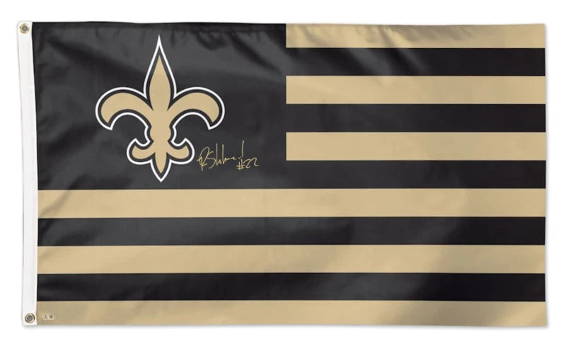 Rashid Shaheed Autographed New Orleans Saints 3' x 5' Americana Stars & Stripes Deluxe Flag Beckett Witnessed