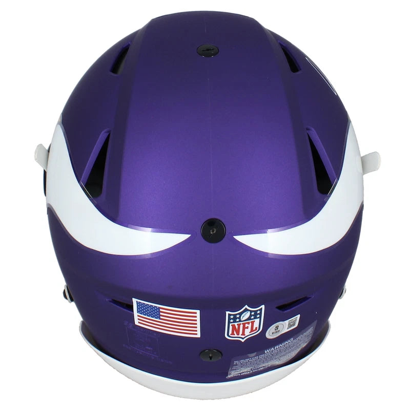 Justin Jefferson Autographed Minnesota Vikings 2023 Alternate Tribute Speedflex Authentic Helmet Beckett Witnessed