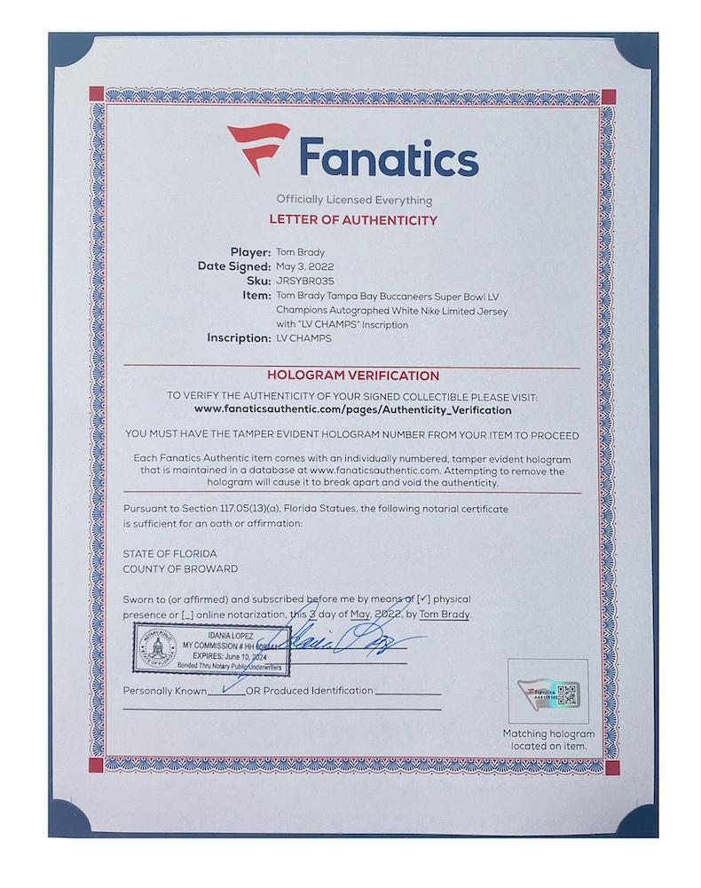 Tom Brady Autographed/Inscribed "SB LV CHAMPS" Tampa Bay Buccaneers White Nike Limited Jersey Fanatics