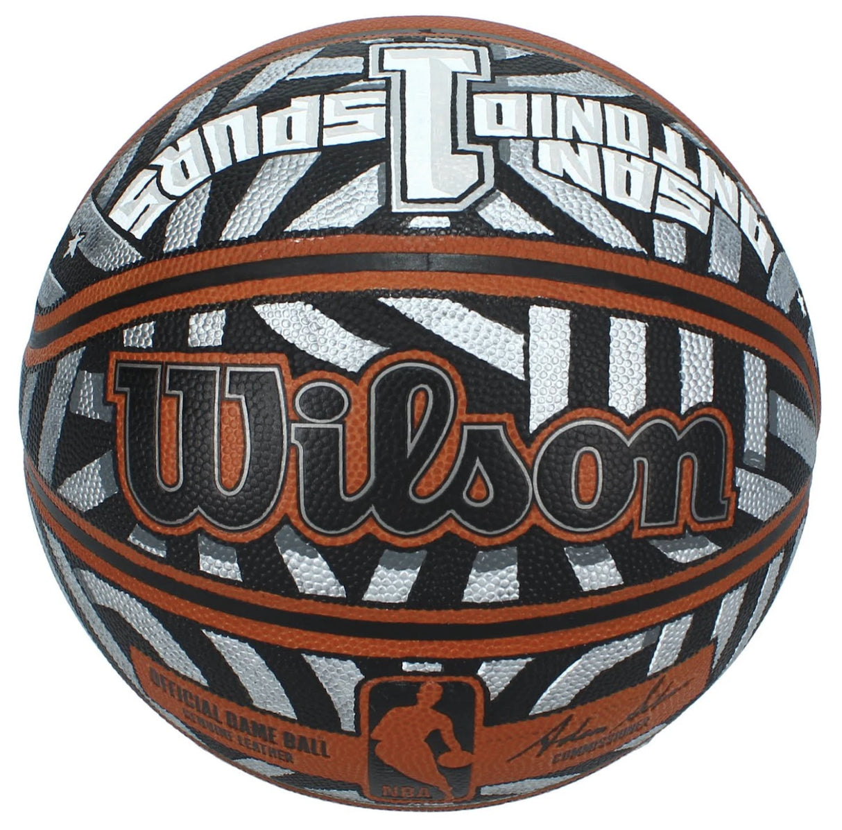 Victor Wembayana Autographed San Antonio Spurs Hand Painted Wilson Official NBA Authentic Basketball Fanatics LE 1/1