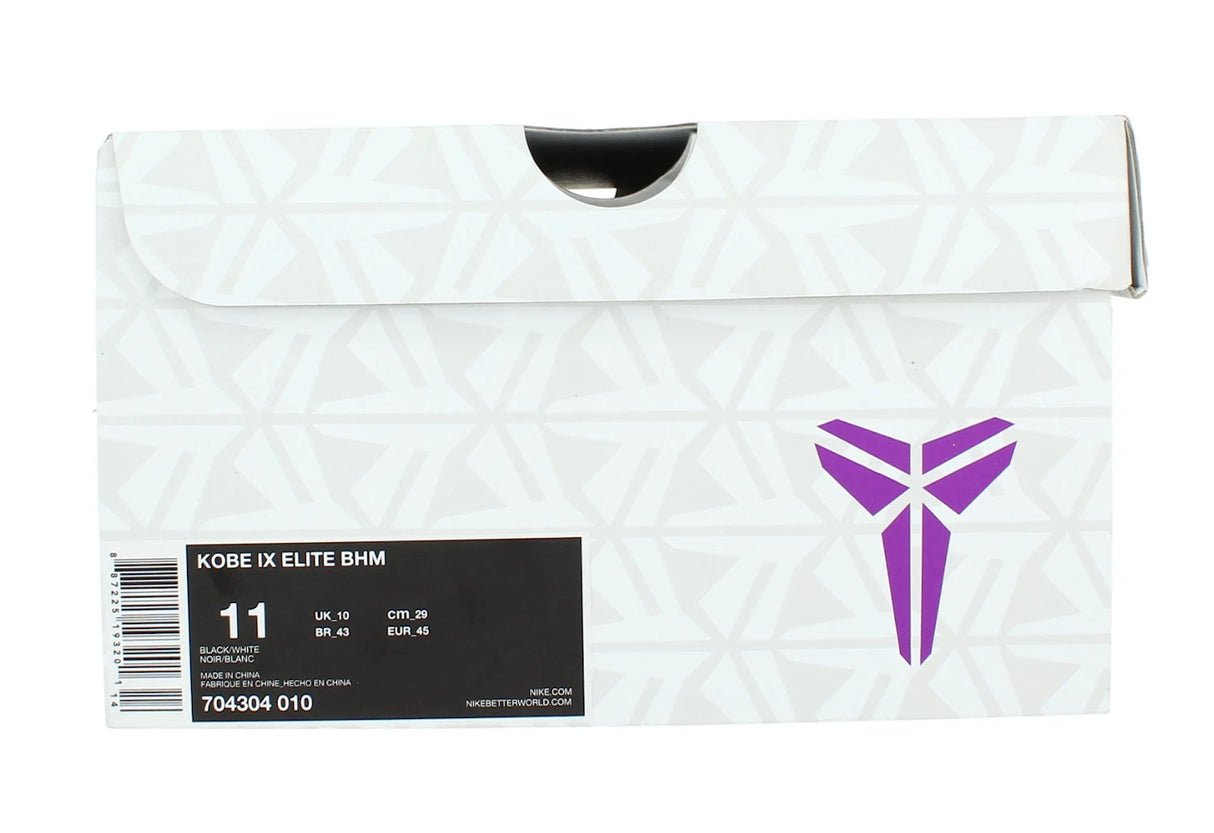 Kobe Bryant Autographed Black/White Nike Elite IX "Black History Month" Shoes Panini