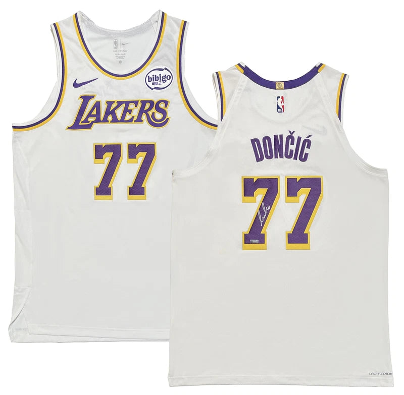 Luka Doncic Autographed Los Angeles Lakers White Nike Authentic Jersey Panini