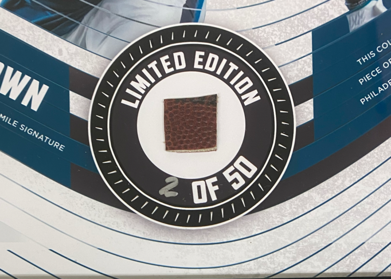 A.J. Brown Framed Philadelphia Eagles 15" x 17" Game Used Football Collage LE 50