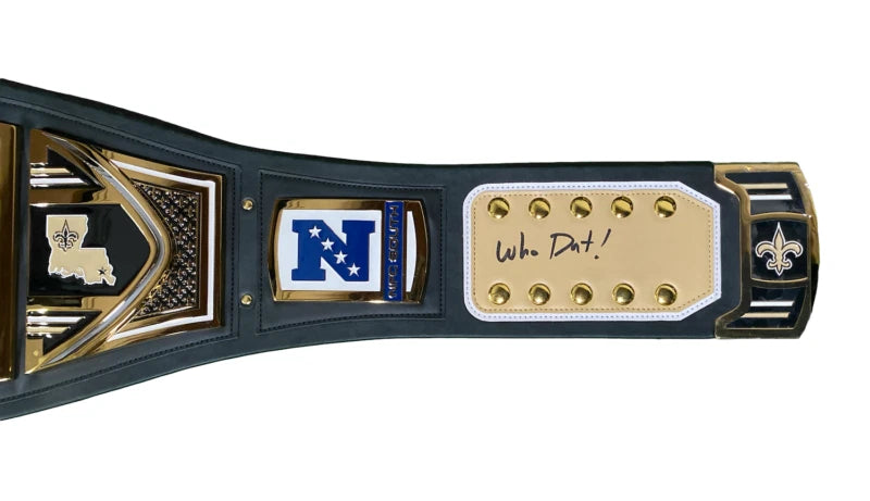 Rashid Shaheed Autographed/Inscribed "WHO DAT!" New Orleans Saints Replica Title Belt Beckett Witnessed