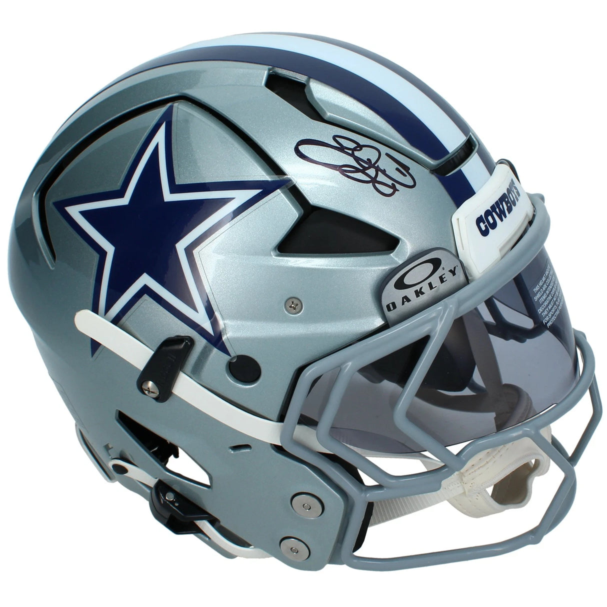 Emmitt Smith Autographed Dallas Cowboys Axiom Authentic Helmet Beckett Witnessed
