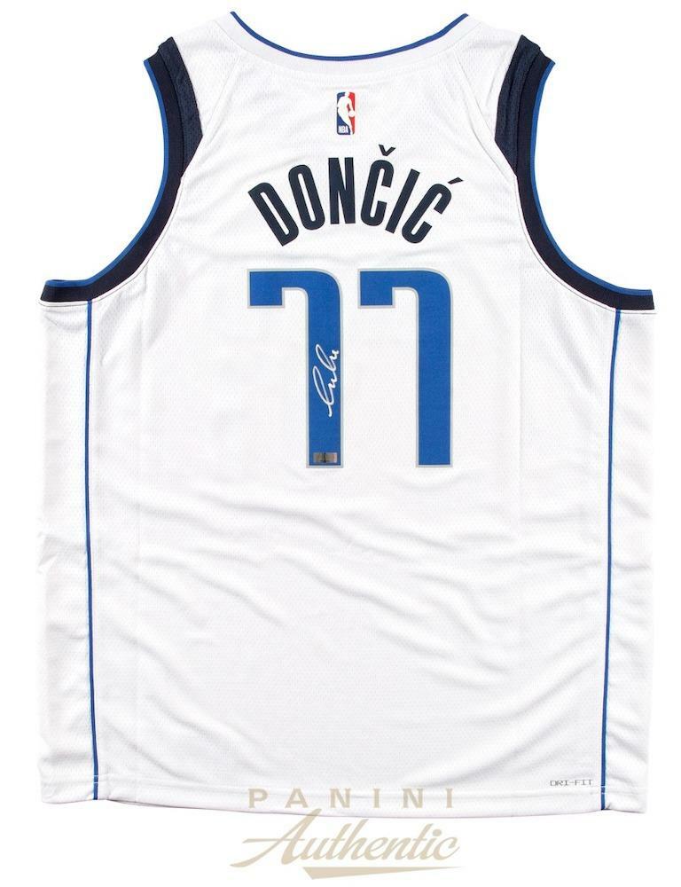 Luka Doncic Autographed Dallas Mavericks White Nike Swingman Jersey Panini