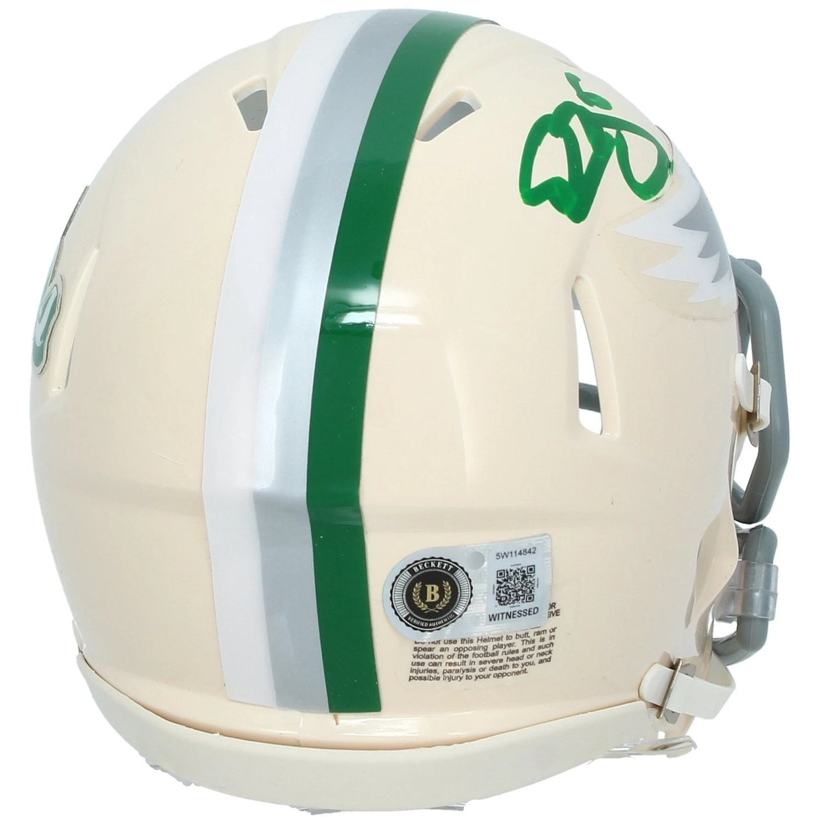 Donovan McNabb Autographed Philadelphia Eagles RETRO Speed Mini Helmet Beckett Witnessed