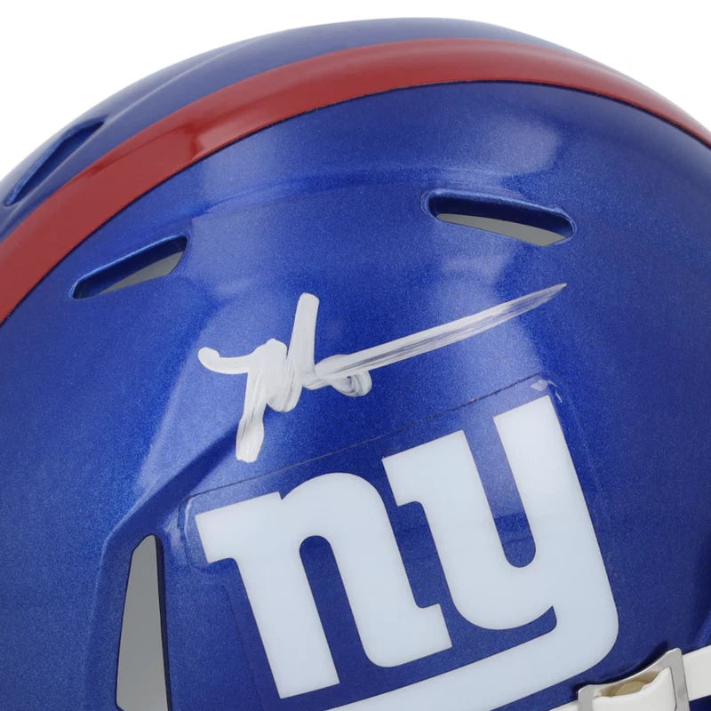 Malik Nabers Autographed New York Giants Speed Mini Helmet Fanatics