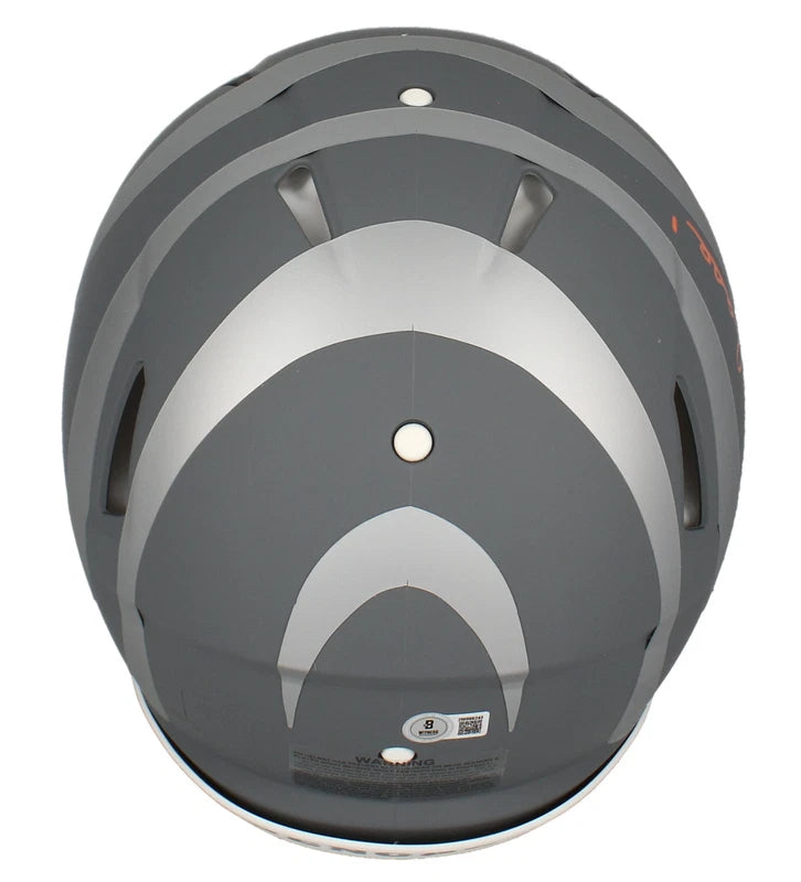 Ja'Marr Chase Autographed Cincinnati Bengals Slate Speed Authentic Helmet Beckett Witnessed