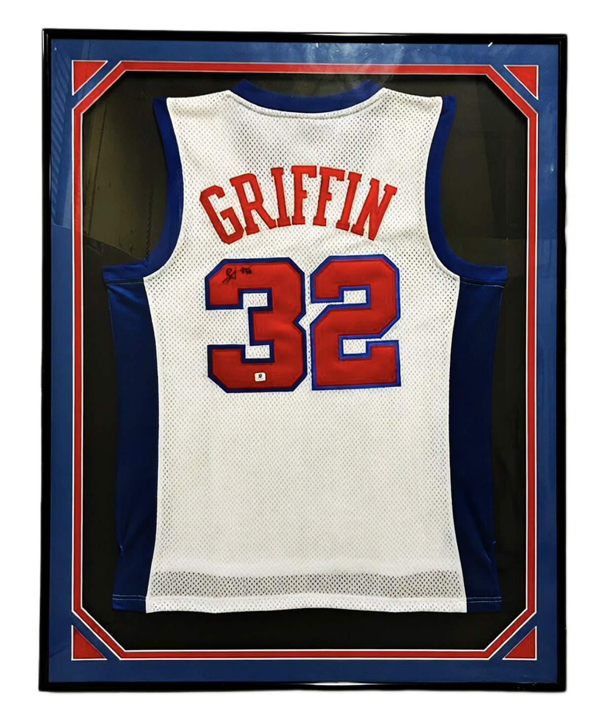 Blake Griffin Autographed White #32 Custom Jersey Framed Global Authentics