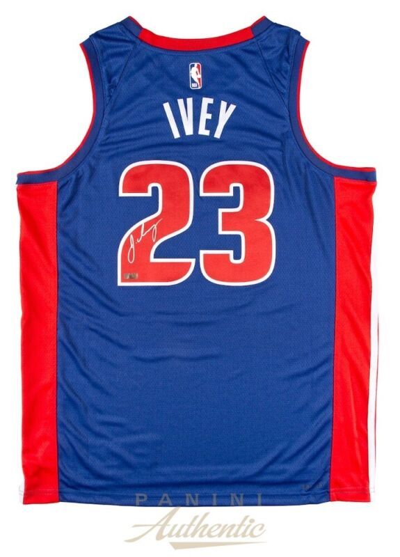 JADEN IVEY Autographed Detroit Pistons Nike Blue Swingman Jersey PANINI