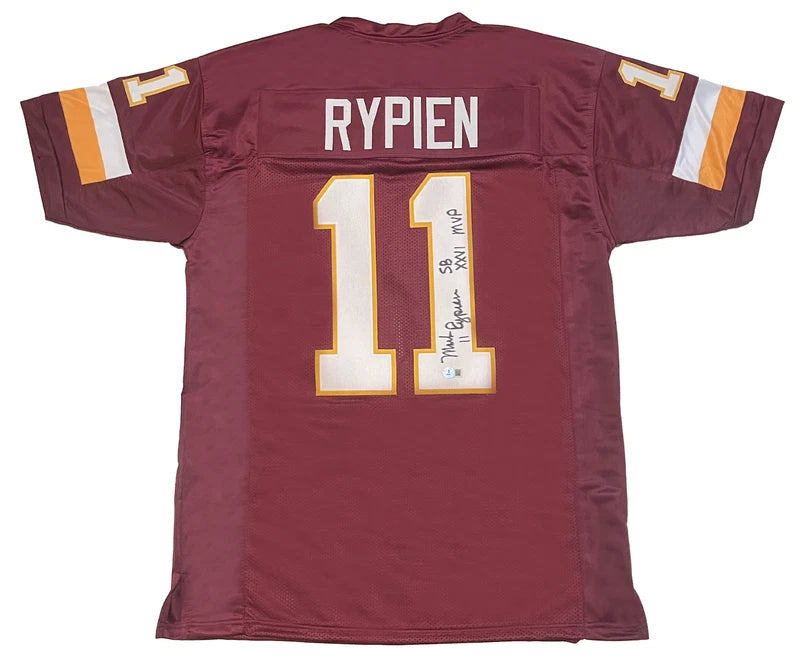 Mark Rypien Autographed/Inscribed "SB XXXVI MVP" #11 Maroon Jersey Beckett Witnessed