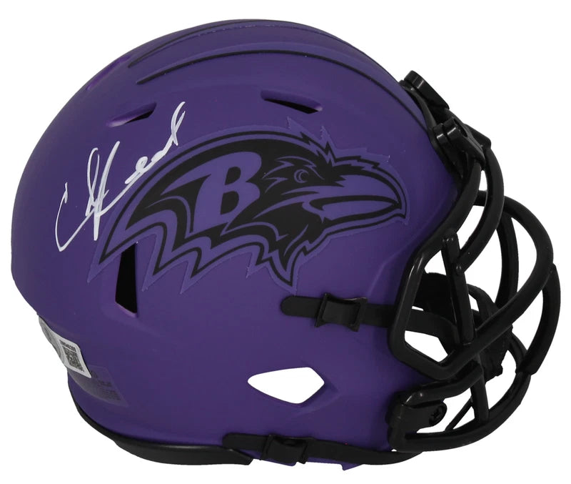 Ed Reed Autographed Baltimore Ravens RAVE Speed Mini Helmet Beckett Witnessed