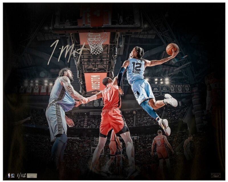 JA MORANT Autographed Memphis Grizzlies "Baseline Jam" 16" x 20" Photograph PANINI LE 112