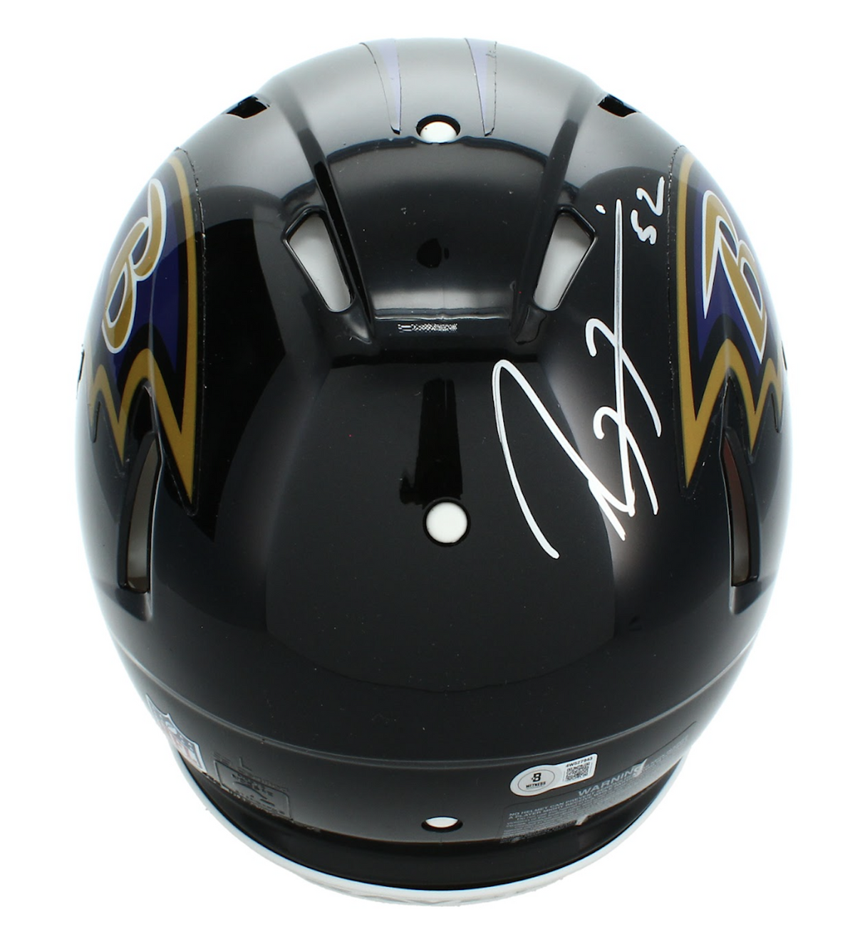 Ray Lewis Autographed Baltimore Ravens Speed Authentic Helmet Beckett Witnessed