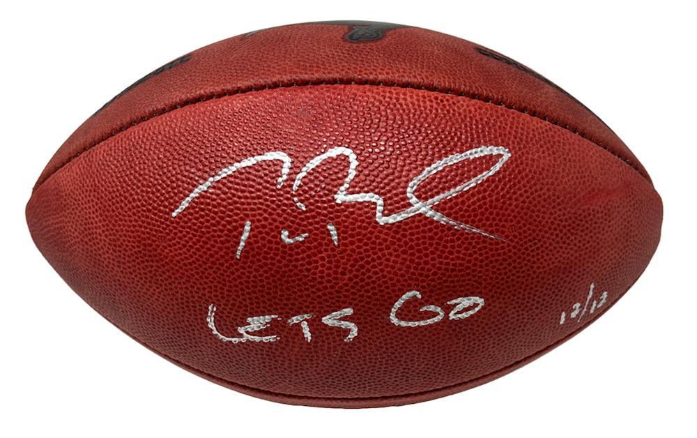 TOM BRADY Autographed/Inscribed "Let's Go" Tampa Bay Buccaneers Metallic Logo Football LE 12/12 FANATICS