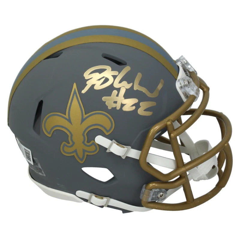 Rashid Shaheed Autographed New Orleans Saints Slate Speed Mini Helmet Beckett Witnessed