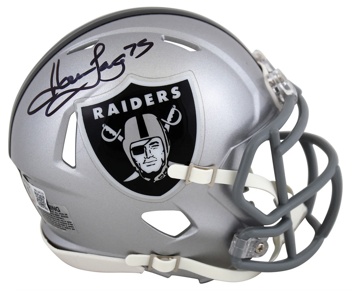 Howie Long Autographed Raiders Speed Mini Helmet Beckett Witnessed