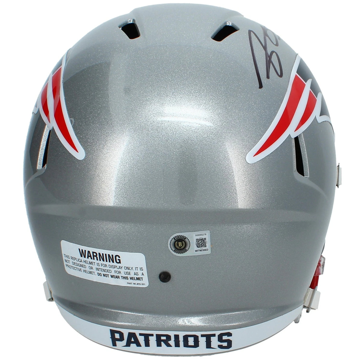 A.J. Brown Autographed New England Patriots Speed Full Size Helmet Beckett Witnessed